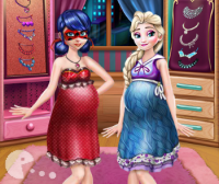 Dotted Girl and Elsa Pregnant Wardrobe