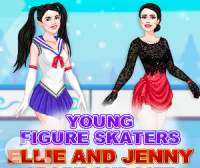 Young Figure Skaters Ellie and Jenny