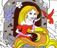Rapunzel In The Tower Coloring Game